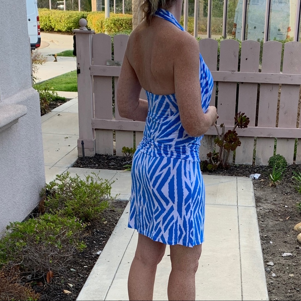 Tart cowl neck halter mini dress